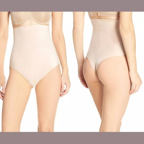 Spanx Suit Your Fancy High Waisted Thong Beige Nude S Small - Picture 1 of 6